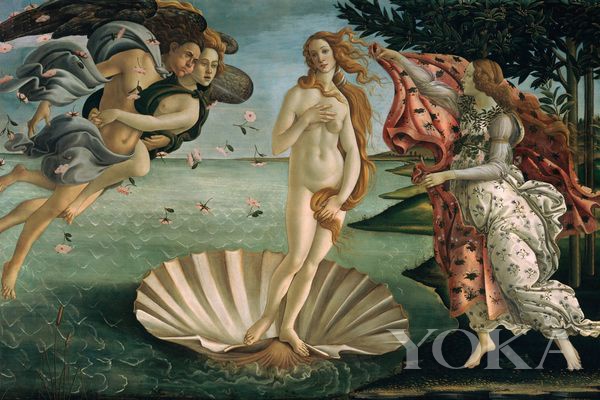 系列神话中美之女神维纳斯就诞生于大海被珠贝托起